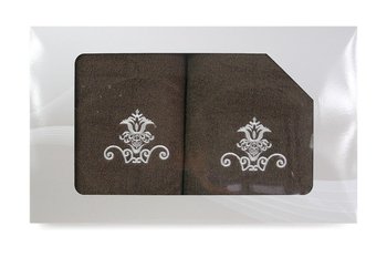 Komplet ręczników w pudełku 2 szt VIVA brązowy wzór nr 2 - Greno
