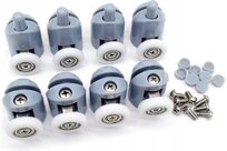 Komplet ROLEK DO KABINY prysznicowej Rolki Kółka Podwójne Zestaw 23mm 8 SZT
