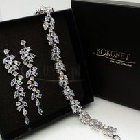Komplet ślubny CHLOE silver + FLORAL silver KOKONET