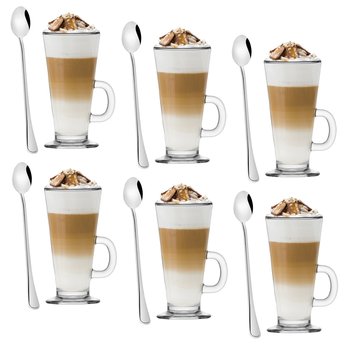 Komplet szklanek Tadar Caffe Latte 250 ml i 6 łyżeczek - Tadar