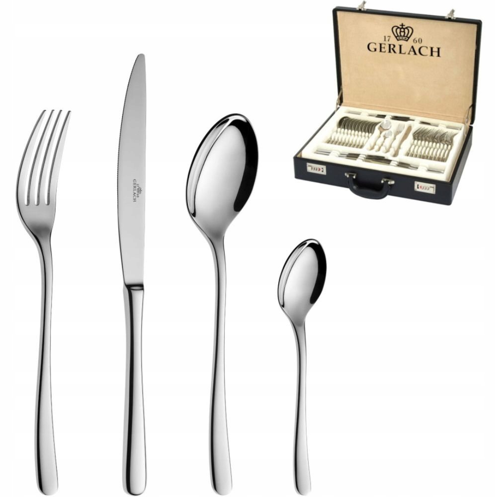 Komplet sztućców Gerlach na 12 osób Muza 68 elementów walizka-Zdjęcie-0