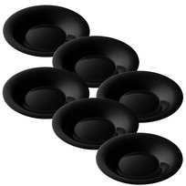 KOMPLET Talerz głęboki 6 sztuk CLASSIC BLACK 24,1cm czarne szkło opal