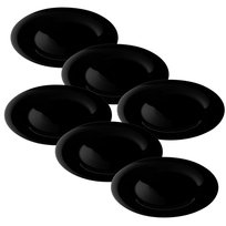 KOMPLET Talerz płytki 6 sztuk CLASSIC BLACK 25,4cm czarne szkło opal