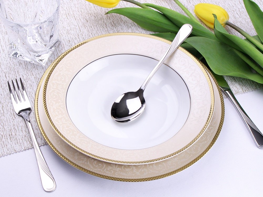 Komplet talerzy na 6 osób (18el) Bogucice - Martha Gold Classic 974 ...