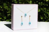 Komplet Topaz Sky Blue Krople Inna marka