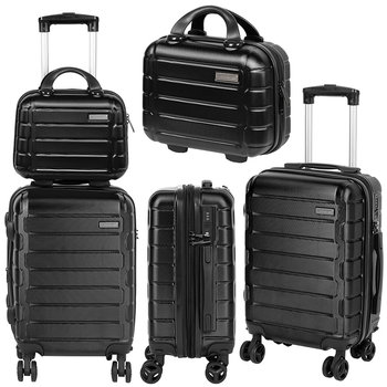 Komplet walizka kabinowa z ABS-u 18 " i kuferek 12" Black Horse Bentley PT-0069-18-12 czarne - Black Horse