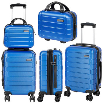 Komplet walizka kabinowa z ABS-u 18 " i kuferek 12" Black Horse Bentley PT-0069-18-12 niebieskie - Inna marka