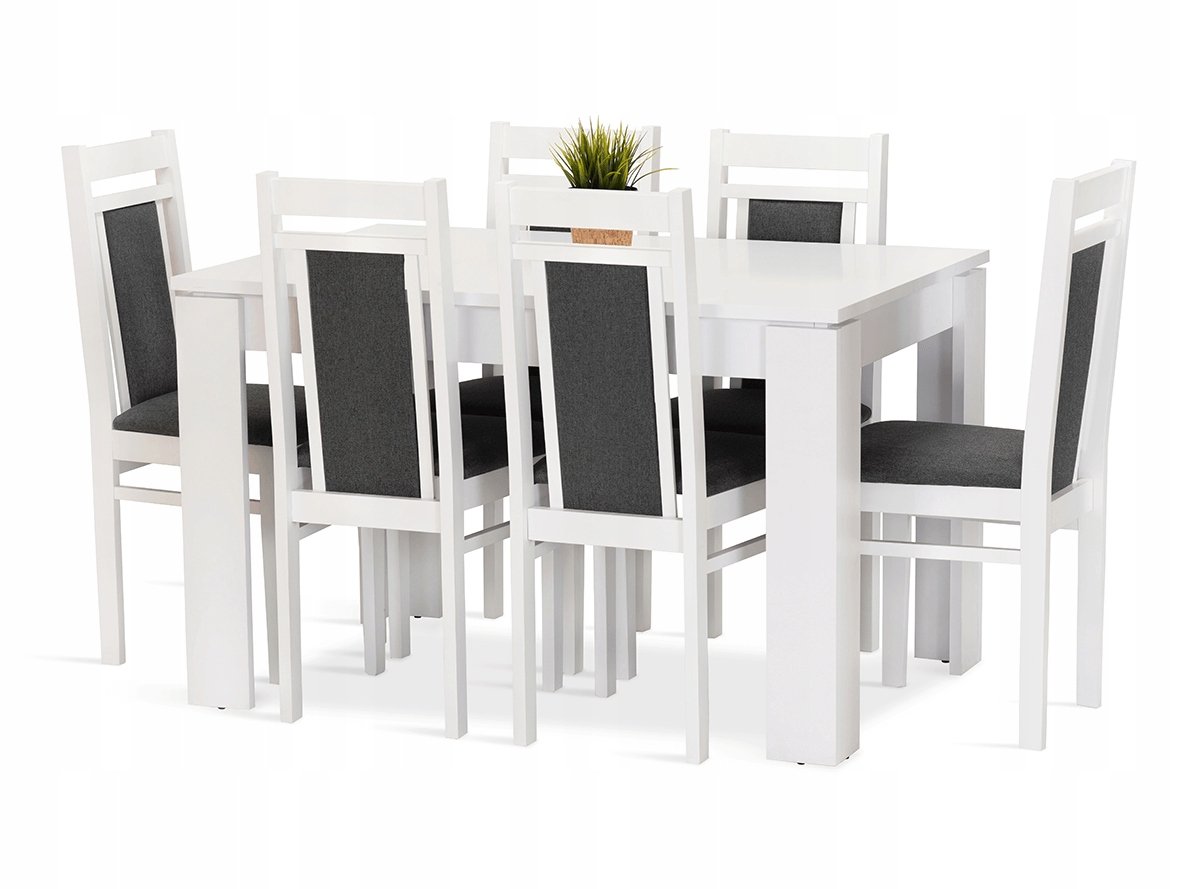 Zdjęcia - Stół kuchenny Komplet zestaw ASIA stół 120/80 + 6 krzeseł biały