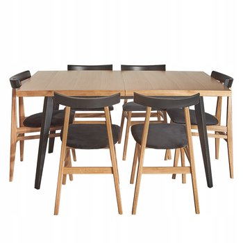 Komplet zestaw KIRA: stół 150+50/90 + 6 krzeseł - FRONTI