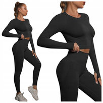 Komplet zestaw sportowy legginsy bezszwowe + top - L Luvu