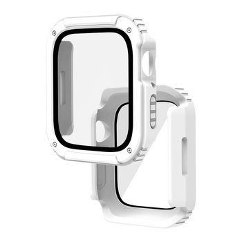 Kompletne zabezpieczenie ekranu ze szkła hartowanego Apple Watch Series 8/7, 45 mm, białe - Avizar