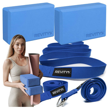 Kompletny zestaw do jogi 2x kostka 23 x 15 x 7,5 CM 1x pasek Revity - REVITY