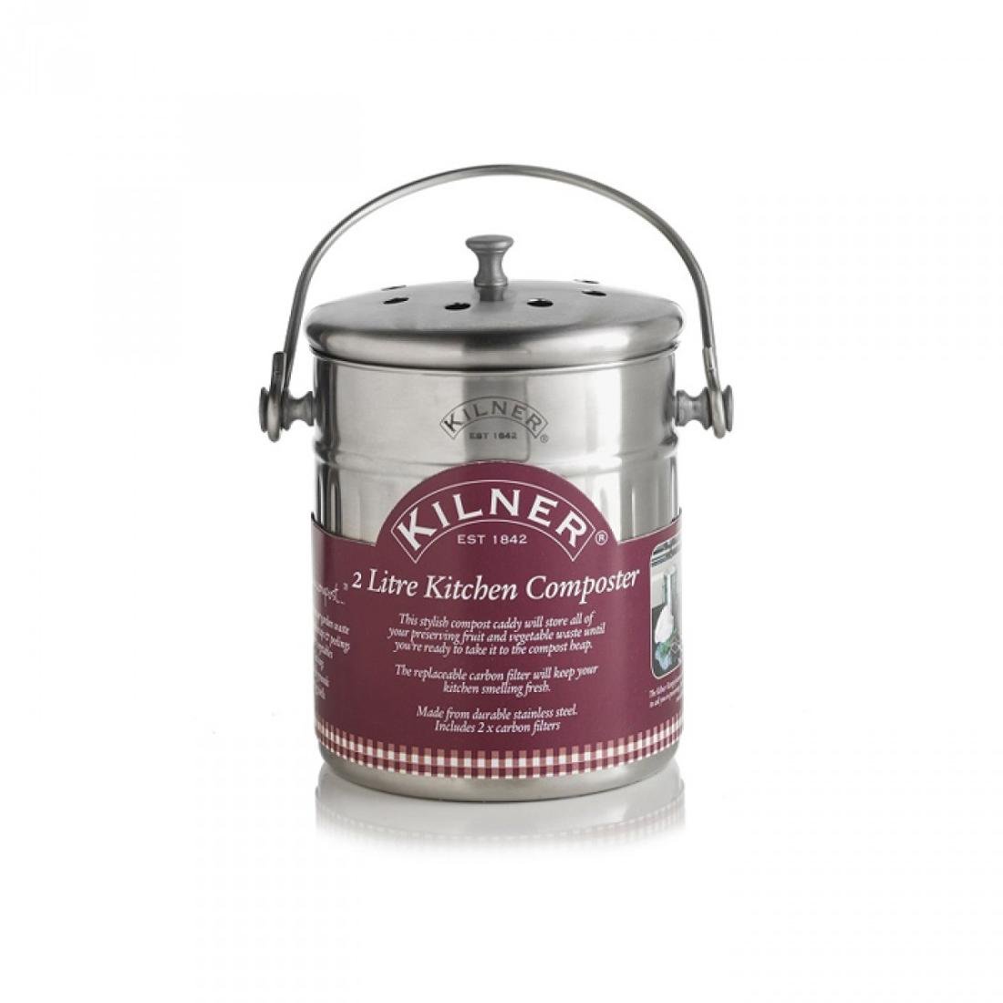 Kompostownik kuchenny KILNER, srebrny, 2l