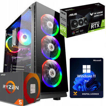 Komputer do Gier Ryzen 5 3600 32gb/1tb Ssd M.2. Rtx 3060 12gb Wi-Fi Win 11 - Adronix