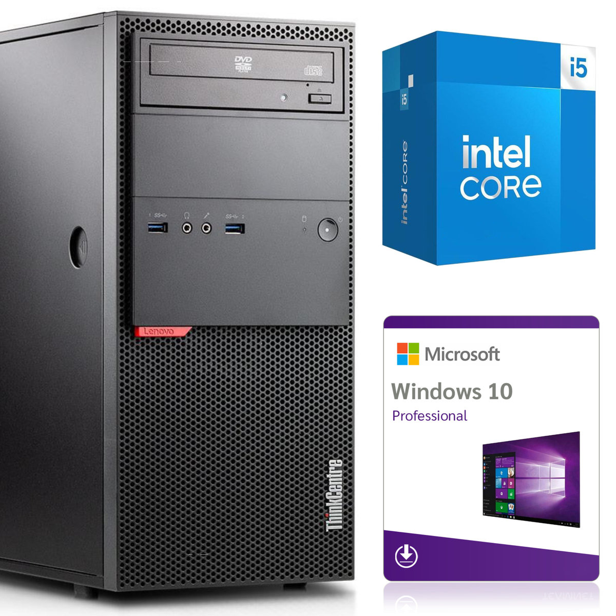 Refurbished: Lenovo ThinkCentre M900 Small Form Factor Desktop PC, Intel Core i5-6500 3.20GHz, 8GB DDR4 RAM, 512GB SSD, WiFi, Win-10 Pro x64 Grade A