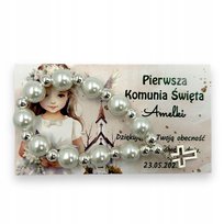 Komunia Święta Podziękowanie dla Gości prezent różaniec aniołek PR 8