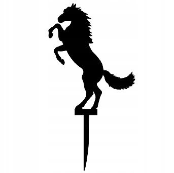 Koń stojący na tort Topper Dekoracja Czarny - Pamario
