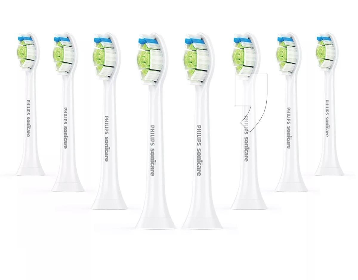 Końcówki DiamondClean PHILIPS HX6068/12, 8 szt - Standardowa, biały kompatybilne Sonicare wybielające zęby usuwanie przebarwień szczoteczki soniczne