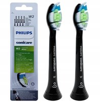 Końcówki szczoteczki PHILIPS DiamondClean, 2 szt - standardowa, czarne wybielające końcówki soniczne pasujące do Sonicare. Philips