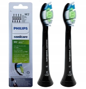 Końcówki szczoteczki PHILIPS DiamondClean, 2 szt - standardowa, czarne wybielające końcówki soniczne pasujące do Sonicare. - Philips