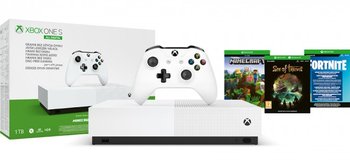 Konsola MICROSOFT Xbox One S, 1 TB All Digital + gra Minecraft + gra Fortnite + gra Sea of Thieves - Microsoft