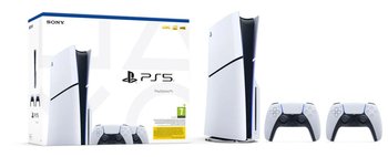 Konsola SONY PlayStation 5 Slim D Chassis + 2 Kontrolery SONY DualSense Biały - Sony Interactive Enterteinment