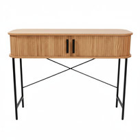 Konsola z rozsuwanymi drzwiami SCAVA, ryflowana, 100 x 35 x 80,5 cm