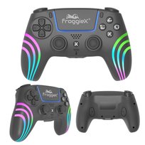 Kontroler bezprzewodowy PS5 Froggiex czarny DualSense, RGB, Turbo, programowalne przyciski