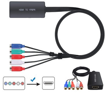 Konwerter Adapter obrazu i dźwięku z component YPbPr L/P Audio - 5x chinch na HDMI - HP