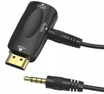 Konwerter HDMI na VGA + Audio 15 Pin Kabel SPH-VA03 Adapter Monitor FullHD Spacetronik
