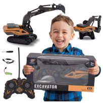 Koparka Zdalnie Sterowana Na Gąsienicach Pilot Obracana Spychacz Dzwięk