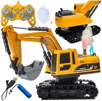 Koparka Zdalnie Sterowana na Gąsienicach Zabawka z Dymem 1:22 R/c Pilot