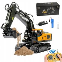 KOPARKA ZDALNIE STEROWANA ZABAWKA NA PILOTA MASZYNA BUDOWLANA ŚWIATŁO LED