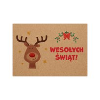 Koperta Kraft Ozdobna Świąteczna Elegancka Na List - Wesołych Świąt Renifer