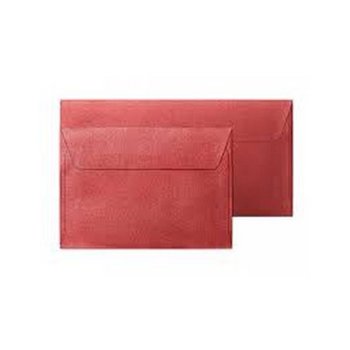 Koperta Pearl, DL, czerwona 120 g/m2, 10 sztuk - Galeria Papieru