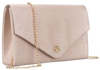 Kopertówka damska szampańska ROVICKY wizytowa mała torebka na łańcuszku wieczorowa elegancka na wesele