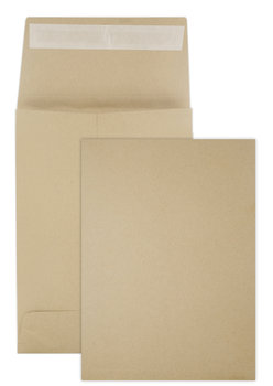 Koperty biurowe listowe rozszerzane boki C5 HK brązowe 125 szt. - koperty z paskiem do korespondencji prywatnej i biznesowej na dokumenty foldery reklamowe