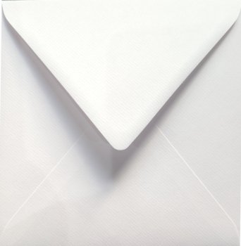 Koperty kwadratowe białe z tłoczeniami Aster Laid 25szt - na ślub chrzest komunię zaproszenia kartki