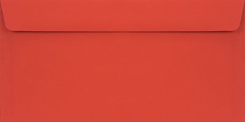 Koperty ozdobne gładkie DL HK czerwone Burano Rosso Scarlatto 90g 25 szt. - na walentynki kartki bożonarodzeniowe laurki - Burano