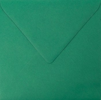Koperty ozdobne gładkie kwadratowe NK butelkowa zieleń Burano English Green 90g 25 szt. - na zaproszenia w stylu boho laurki dla dzieci - Burano