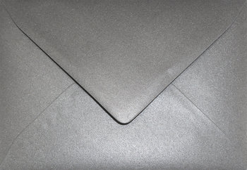 Koperty ozdobne perłowe B6 NK szare Aster Metallic Grey 120g 25 szt. - na zaproszenia ślubne kartki okolicznościowe vouchery