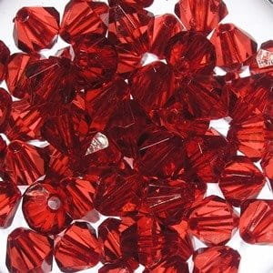 Korale Akrylowe Diamentowe 12mm (10szt) Czerwony - Dystrybutor Kufer