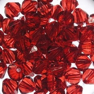 Korale Akrylowe Diamentowe 6mm (50szt) Czerwony