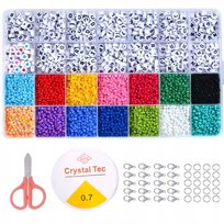 KORALIKI DO ROBIENIA BIŻUTERII BRANSOLETEK NASZYJNIKÓW ZESTAW LITERKI DIY