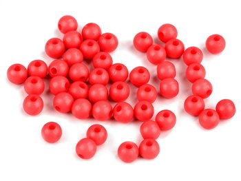 Koraliki Plastik Color Jasny Czerwony 6Mm 30Szt - Inna marka