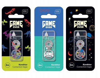 Korektor w taśmie szkolny 6 m Game Over - Interdruk
