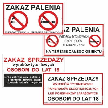 Korfed Tabliczka Duża Plastikowa Zakaz Palenia Mix X 20 Szt. - NO_NAME