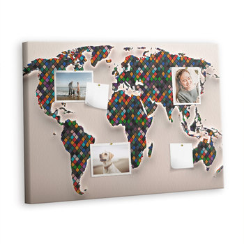 Korkowa Plansza z Pinezkami - 100x70 - Abstrakcja mapa świata - Inna marka