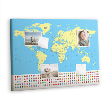 Korkowa Plansza z Pinezkami - 100x70 - Klasyczna mapa świata - Inna marka