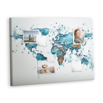 Korkowa Plansza z Pinezkami - 100x70 - Wodna mapa świata - Inna marka